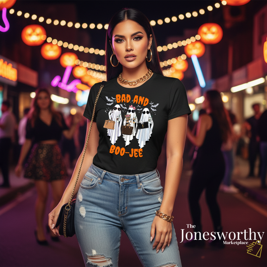 Funny Halloween Ghost Shirt | Boo-JEE Ghost Shirt | Best Friends and Baddies, Halloween Party Costume