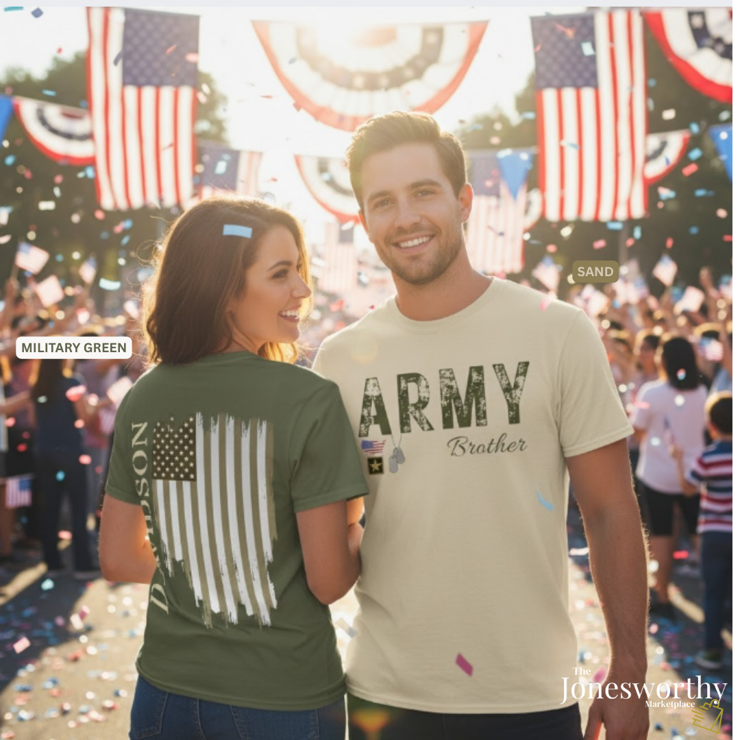Personalized Army Family Support Tee, Sweatshirt & Hoodie Collection | Custom Military Apparel for Army Families