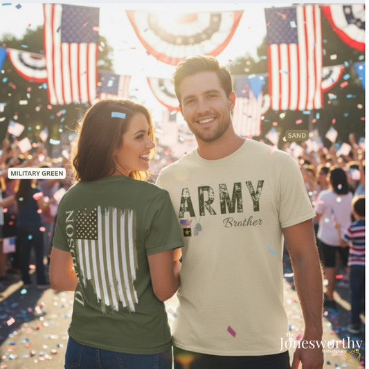 Personalized Army Family Support Tee, Sweatshirt & Hoodie Collection | Custom Military Apparel for Army Families