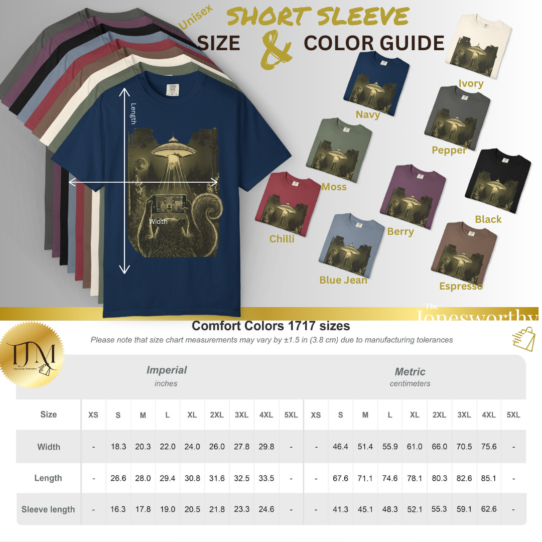 Funny Retro Squirrel Alien Reaction Comfort Colors Shirt & Sweatshirt | Retro UFO Live Moment
