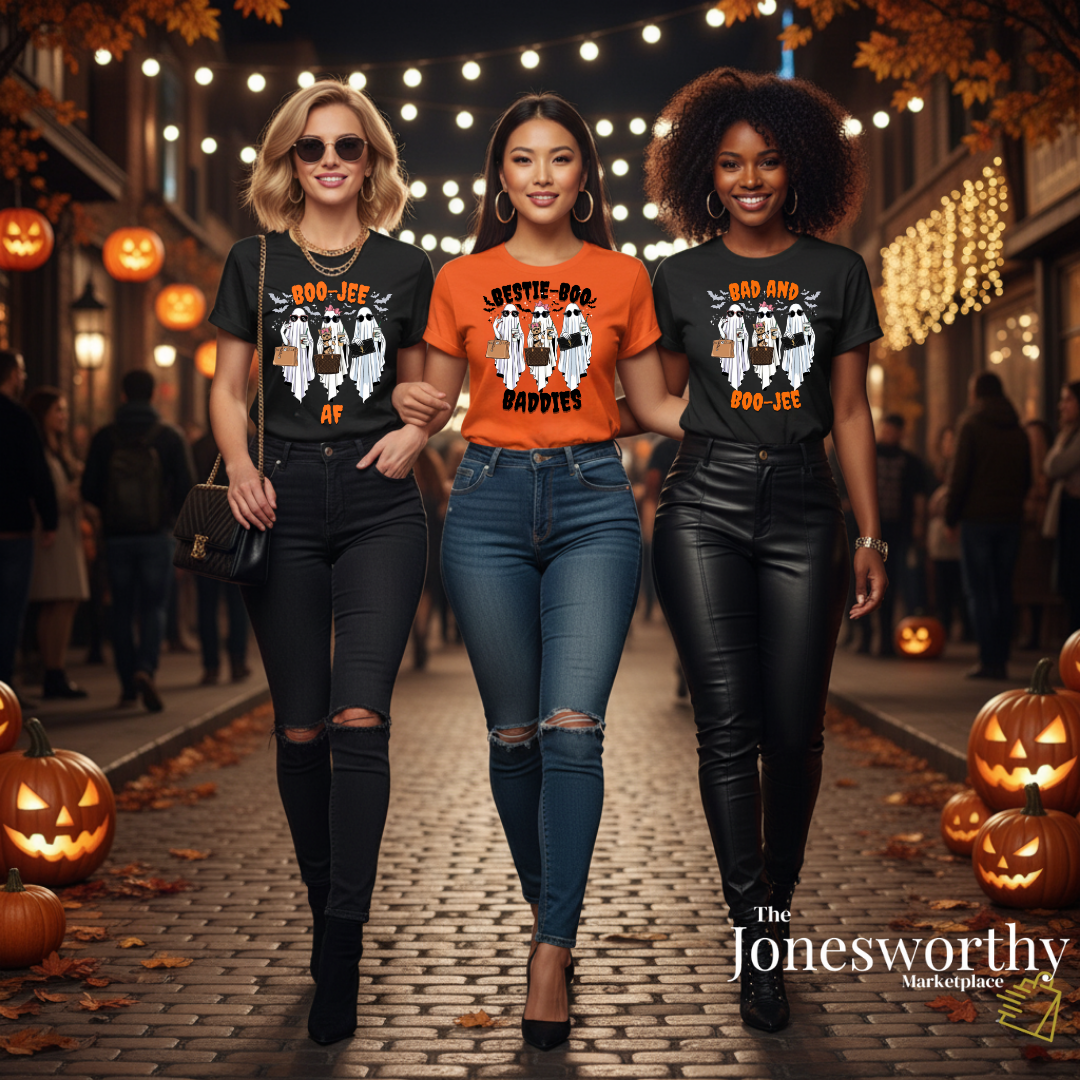 Funny Halloween Ghost Shirt | Boo-JEE Ghost Shirt | Best Friends and Baddies, Halloween Party Costume
