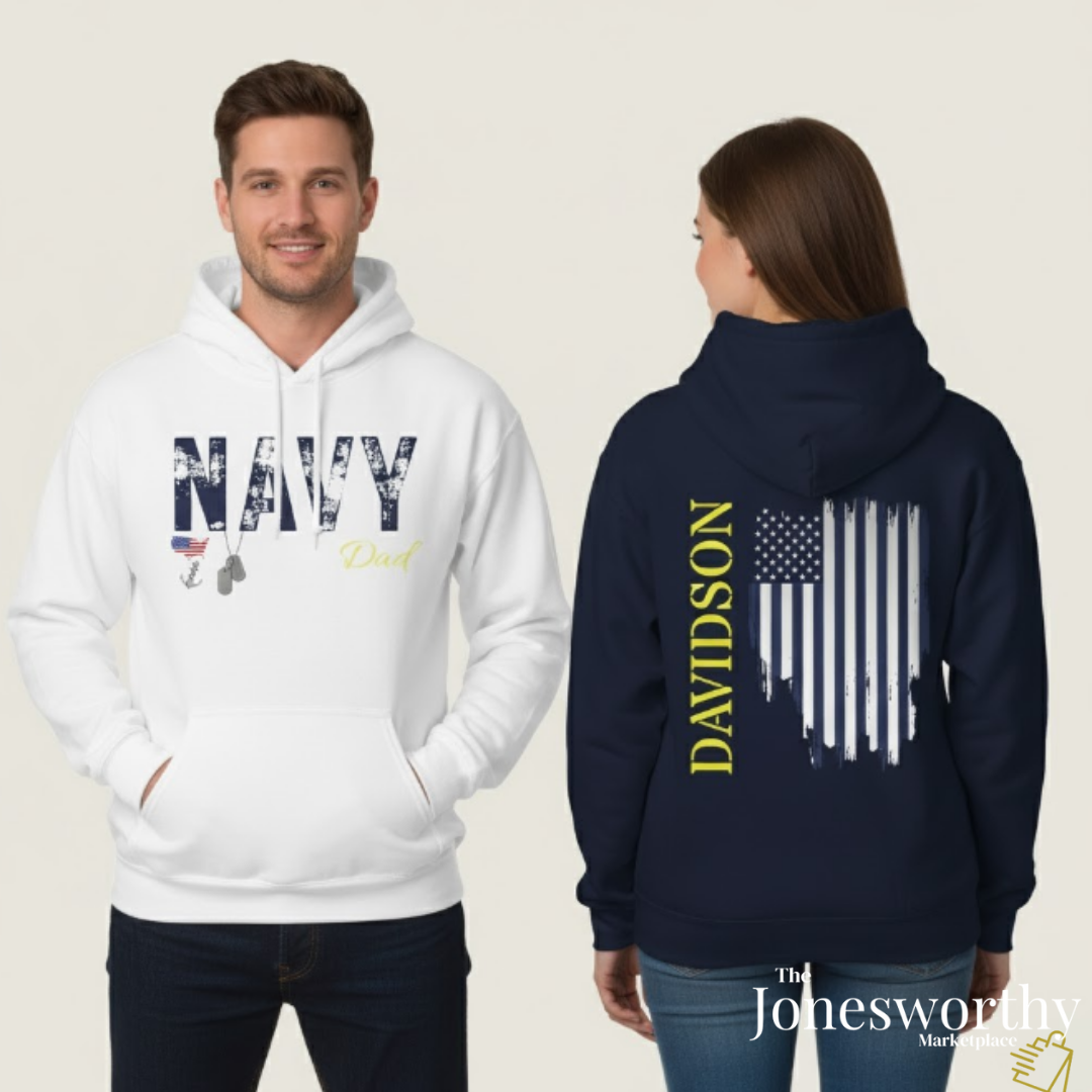 Personalized Navy Family Support Tee, Sweatshirt & Hoodie Collection | Custom Military Apparel for Navy Families