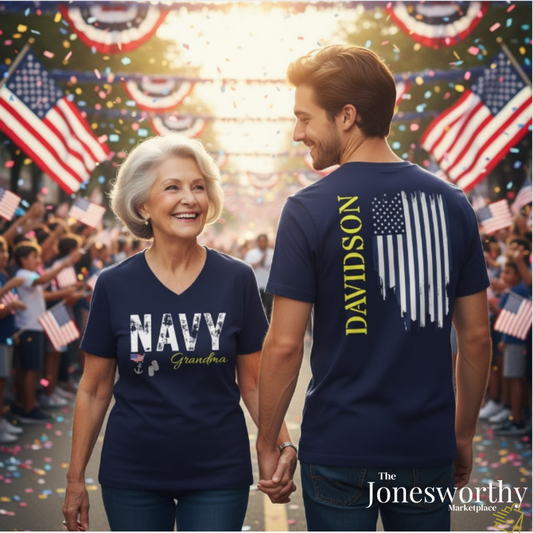 Personalized Navy Family Support Tee, Sweatshirt & Hoodie Collection | Custom Military Apparel for Navy Families