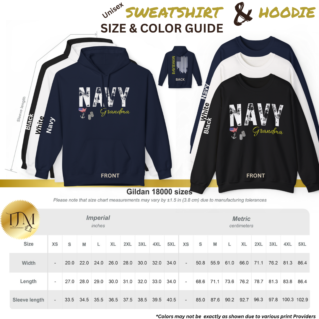 Personalized Navy Family Support Tee, Sweatshirt & Hoodie Collection | Custom Military Apparel for Navy Families