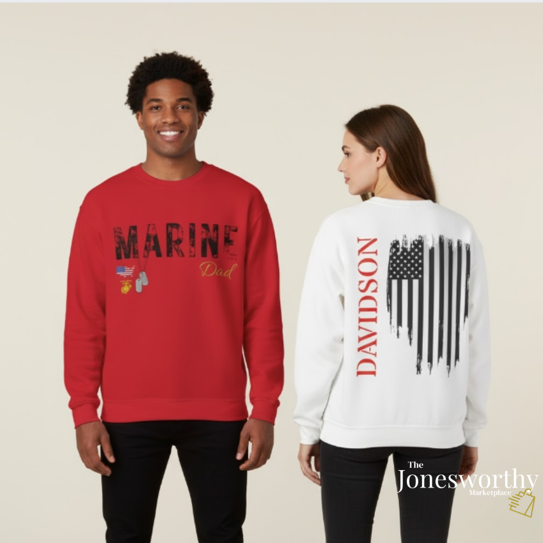 Personalized Marine Family Support Tee, Sweatshirt & Hoodie Collection | Custom Military Apparel for Marine Families