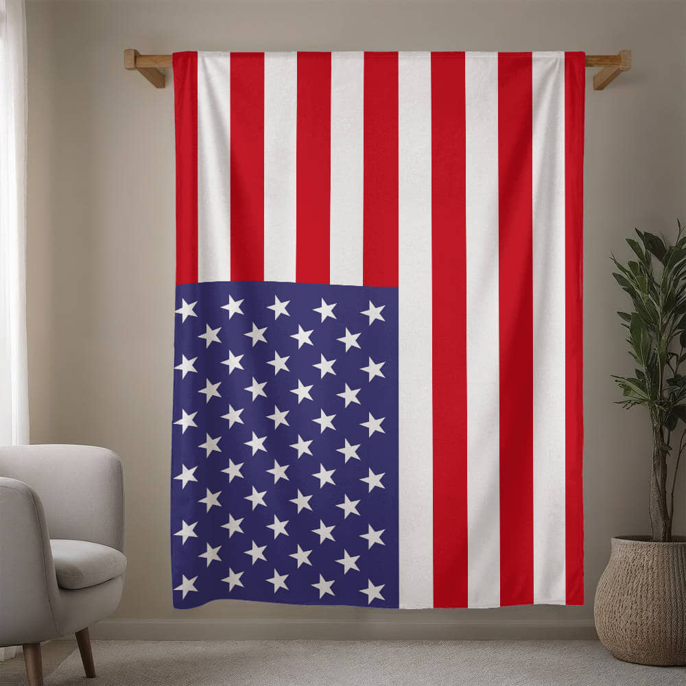 USA American Flag Mink Touch Luxury Fleece Blanket | Red White & Blue Patriotic Throw