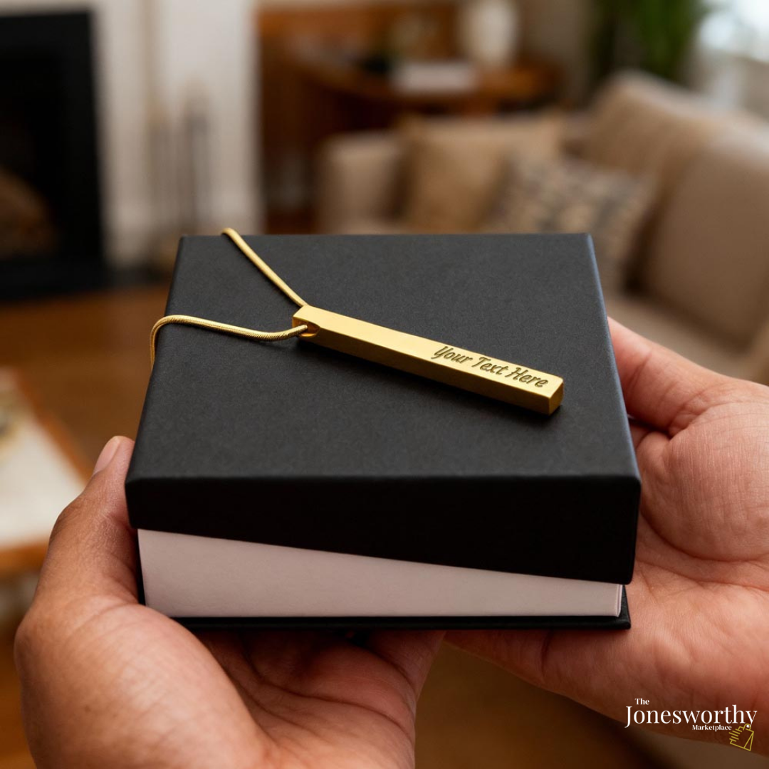 Baby Mama Gift | Engraved 4-Sided Stick Necklace • “Backbone of Our World” Message Card • Mother's Day, Birthday, Christmas