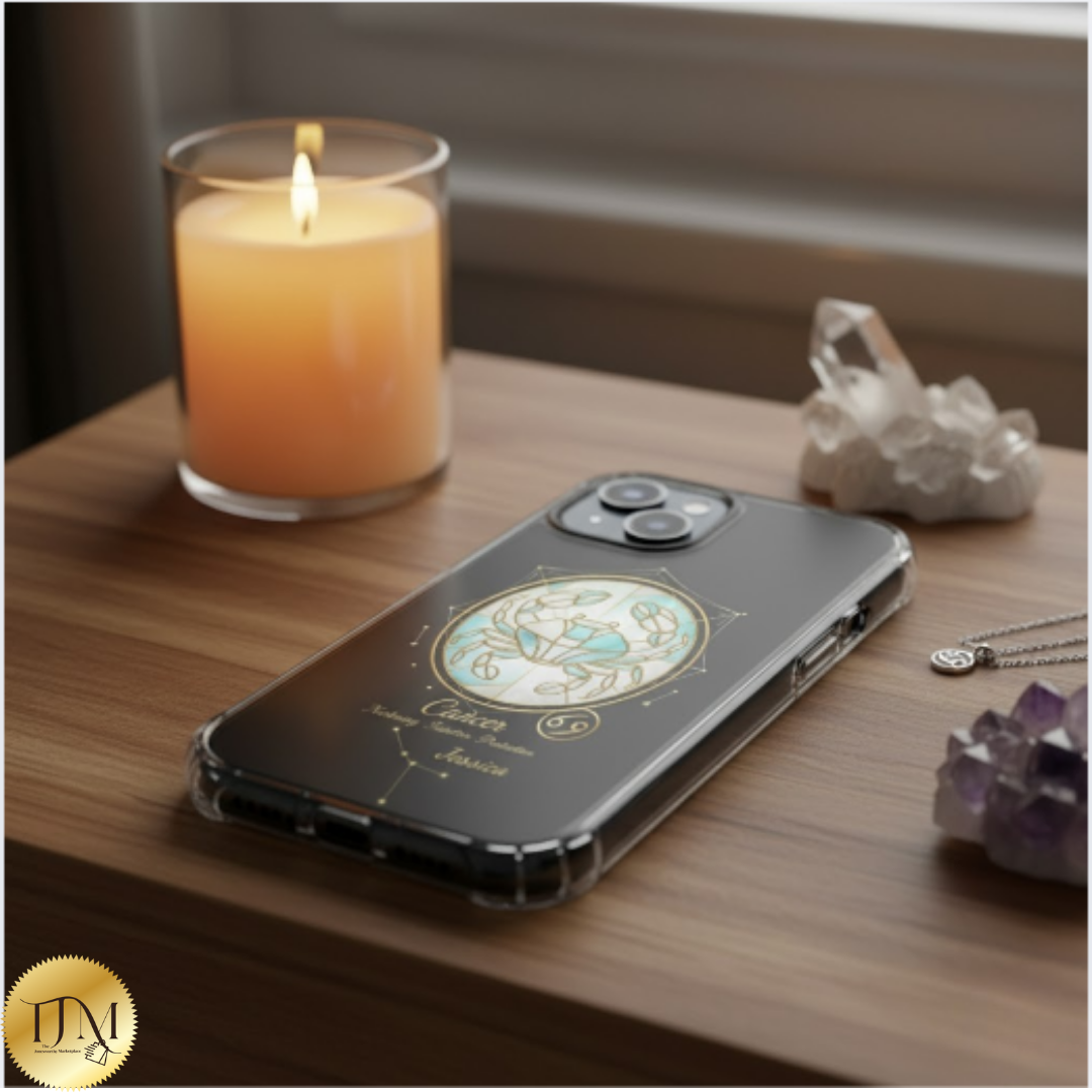 Zodiac iPhone 15 | 15 Pro | 15 Plus | 15 Max Case MagSafe: Faux Stained Glass, Personalized Name