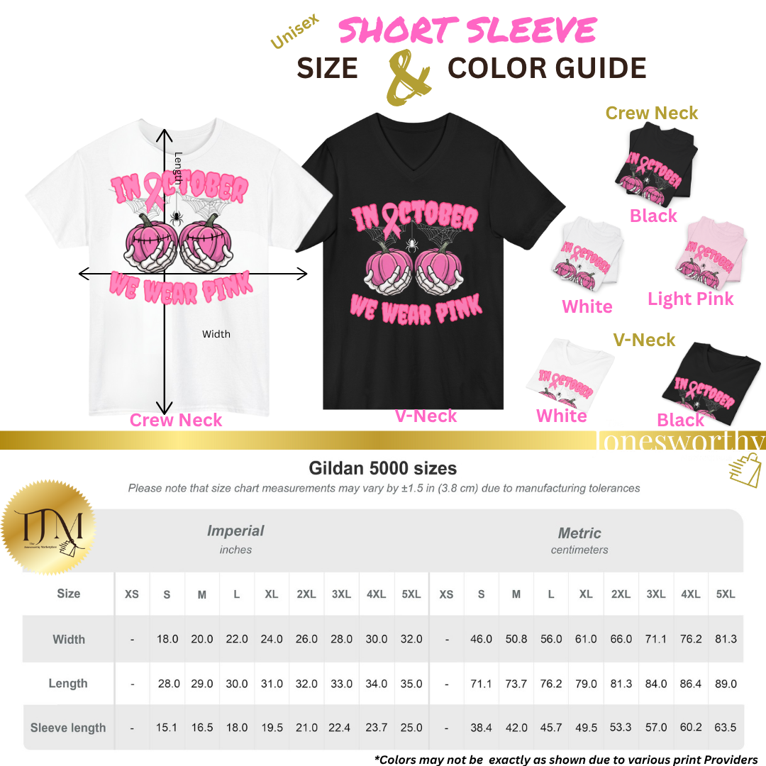 In October We Wear Pink Pumpkin Shirt | Breast Cancer Awareness Tee & Sweatshirt  | Breast Cancer Pink Ribbon Shirt