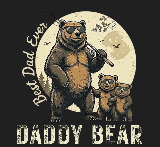Personalized Daddy Bear Shirt | Custom Dad Bear Tee with Kids Names | Father's Day Gift for Dad | Comfort Colors® 1717