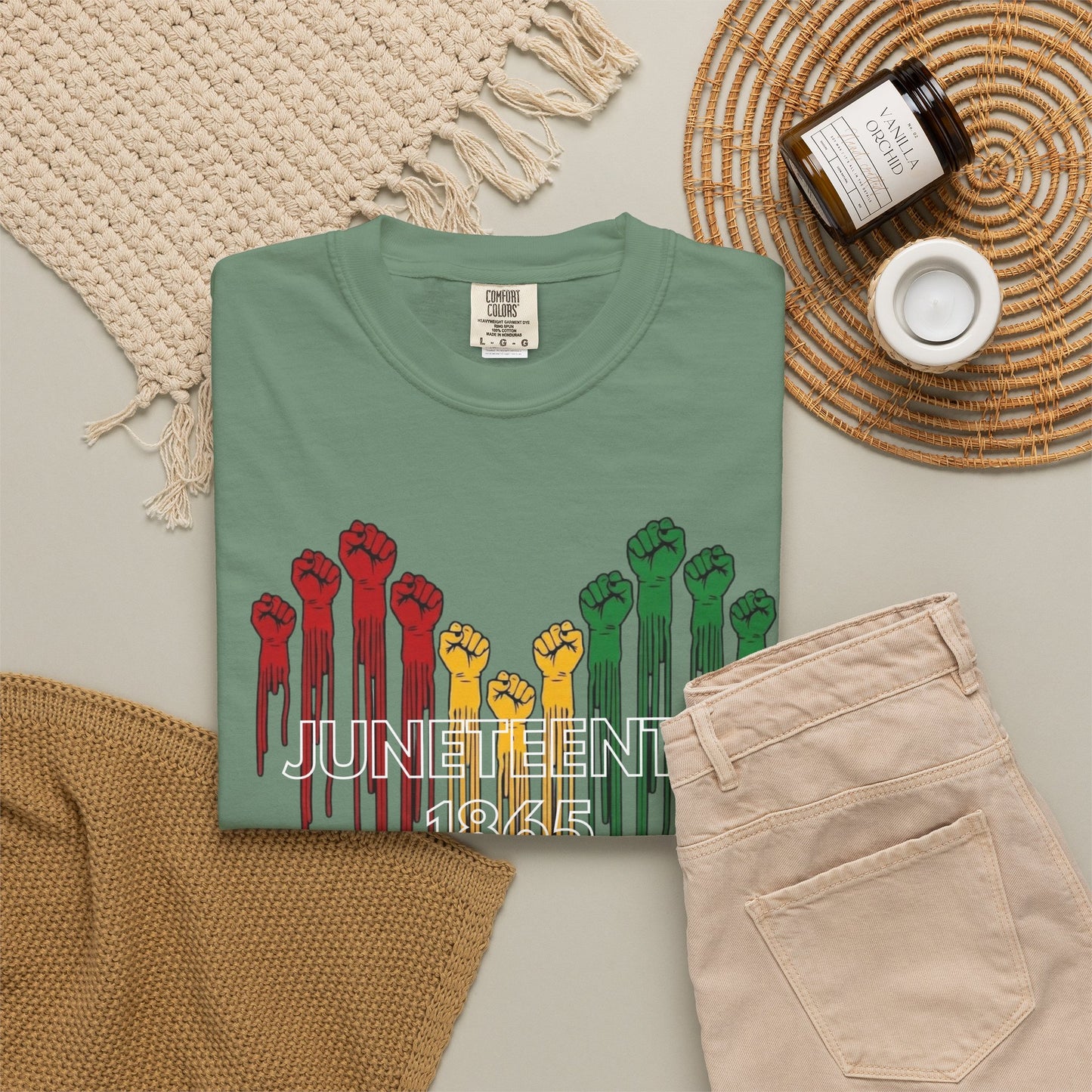 Juneteenth 1865 Shirt | Freedom Fist Heart Tee | Juneteenth Celebration Shirt | Comfort Colors® 1717