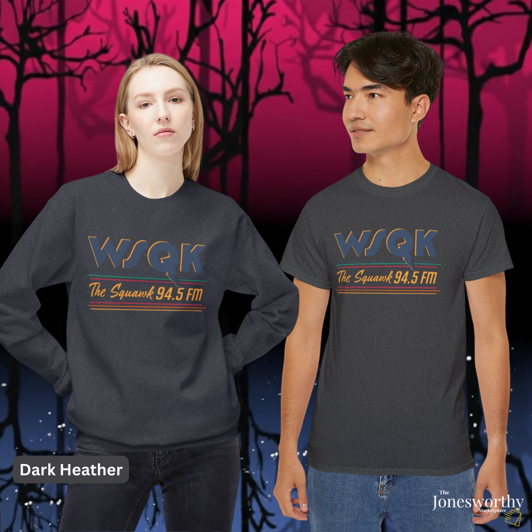 WSQK The Squawk Retro 80s Radio T-Shirt & Sweatshirt | Vintage Hawkins Vibe