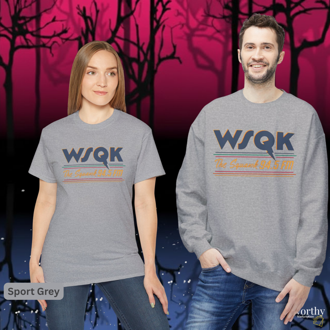 WSQK The Squawk Retro 80s Radio T-Shirt & Sweatshirt | Vintage Hawkins Vibe