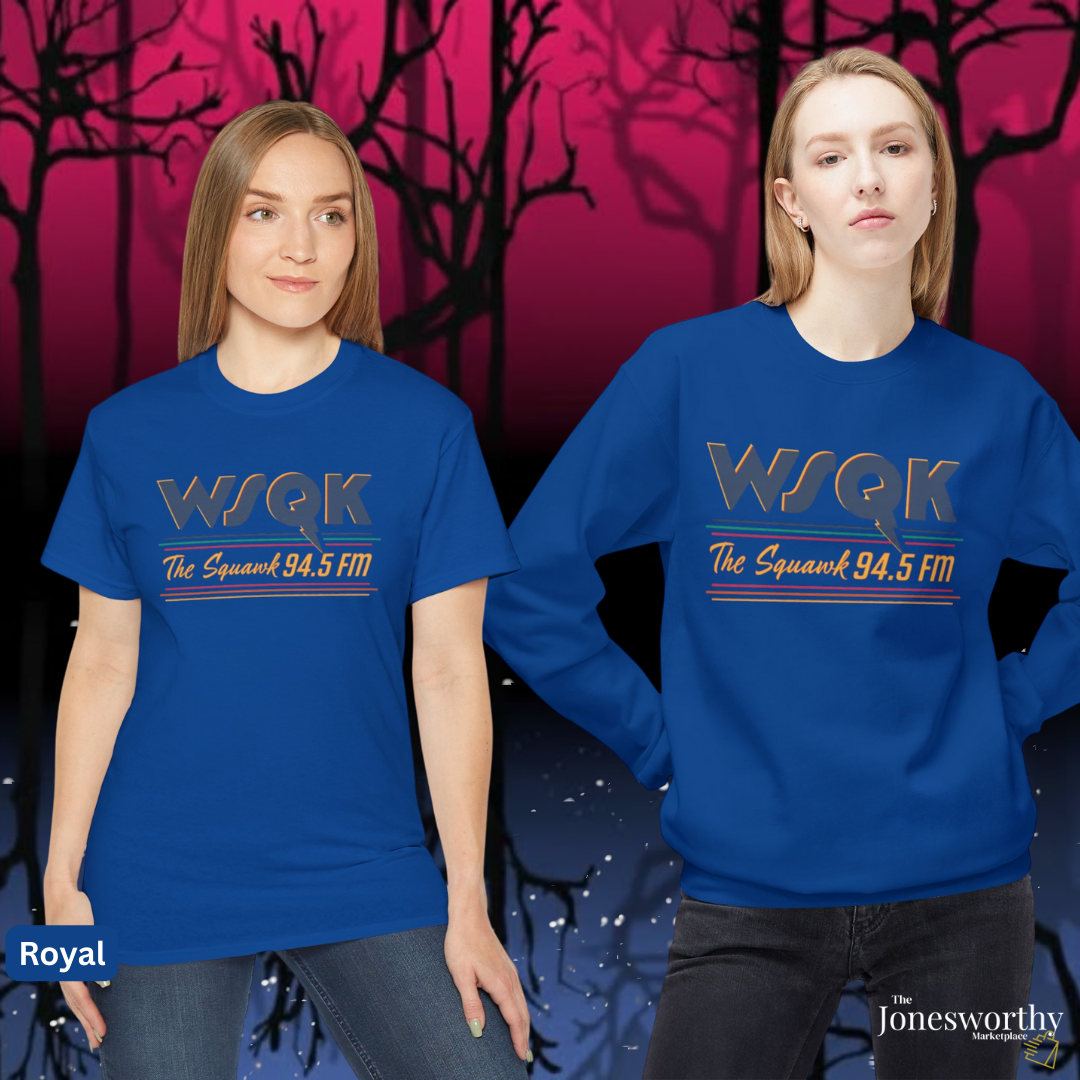 WSQK The Squawk Retro 80s Radio T-Shirt & Sweatshirt | Vintage Hawkins Vibe