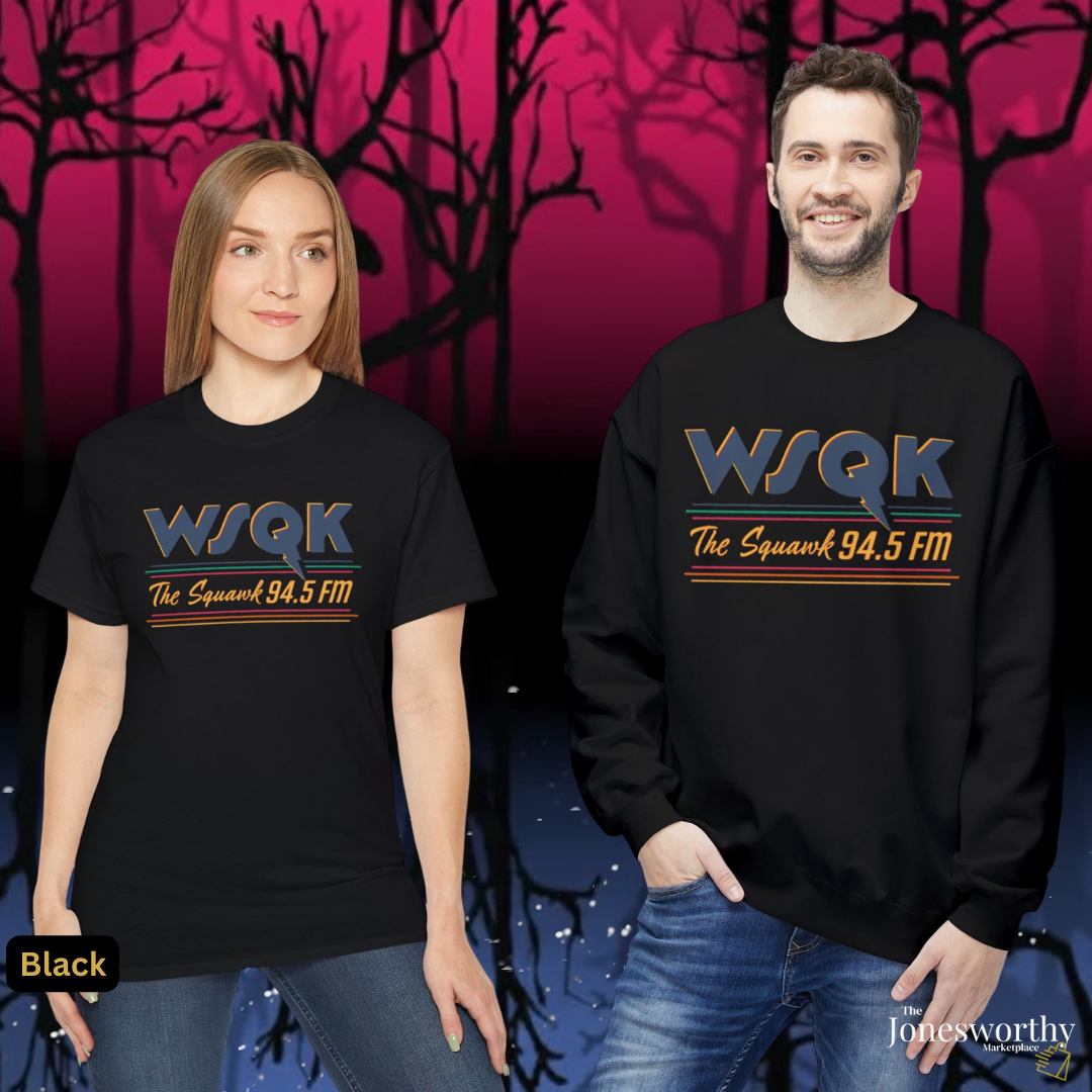 WSQK The Squawk Retro 80s Radio T-Shirt & Sweatshirt | Vintage Hawkins Vibe