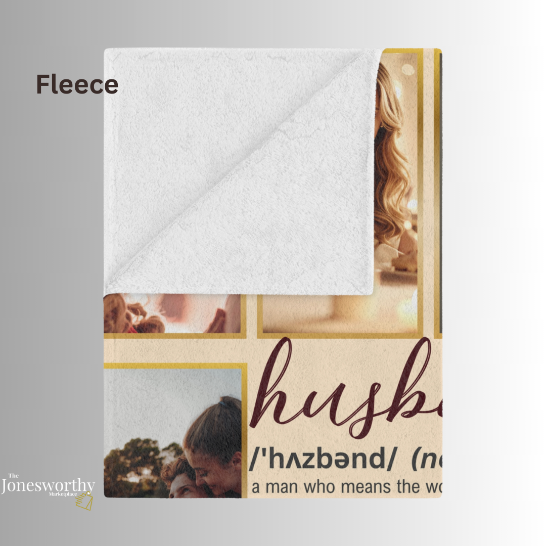 Personalized Photo Blanket | Phonetic Definition Husband, Wife, Girlfriend, Boyfriend  |Eternal Love, Anniversary, Valentine’s Day Gift