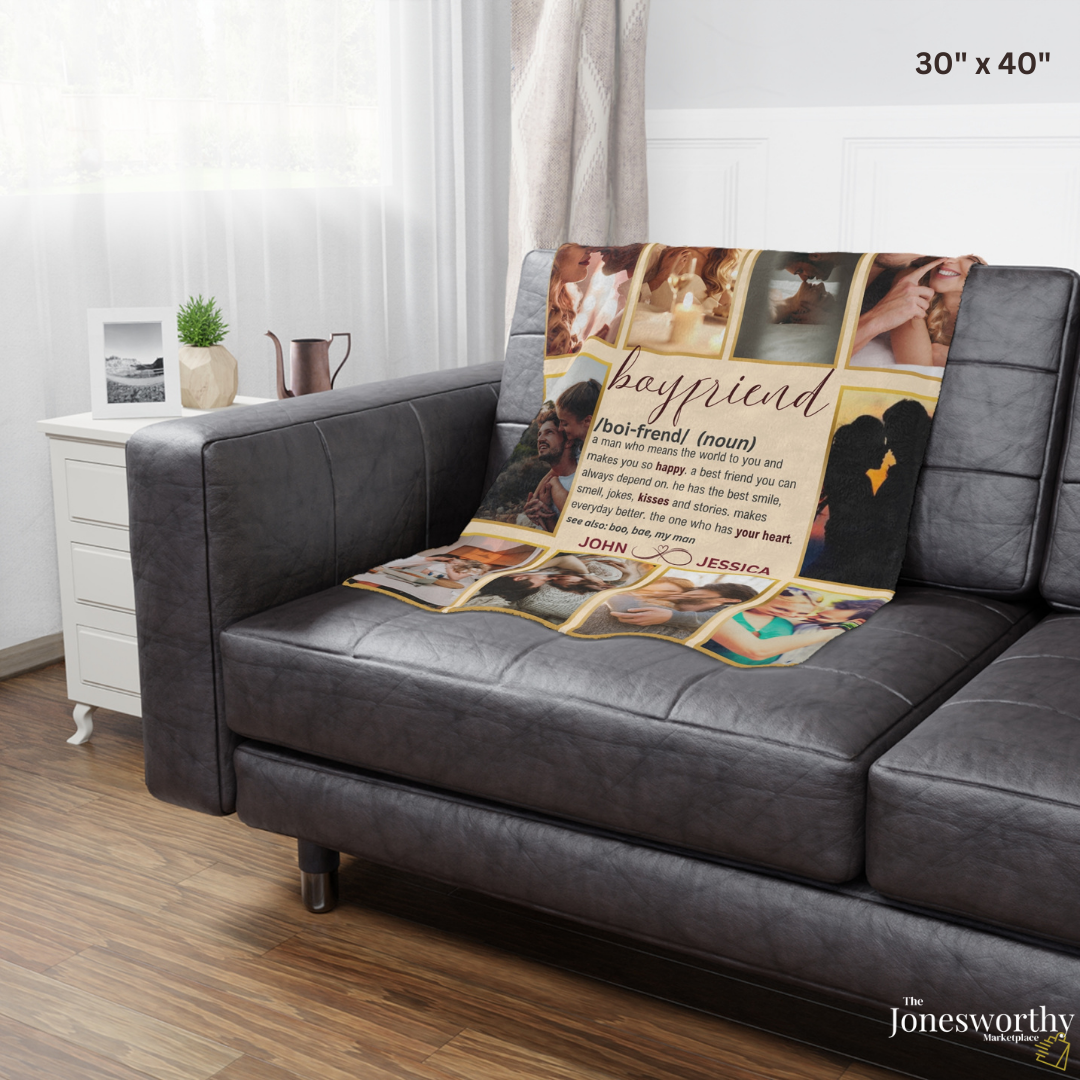 Personalized Photo Blanket | Phonetic Definition Husband, Wife, Girlfriend, Boyfriend  |Eternal Love, Anniversary, Valentine’s Day Gift
