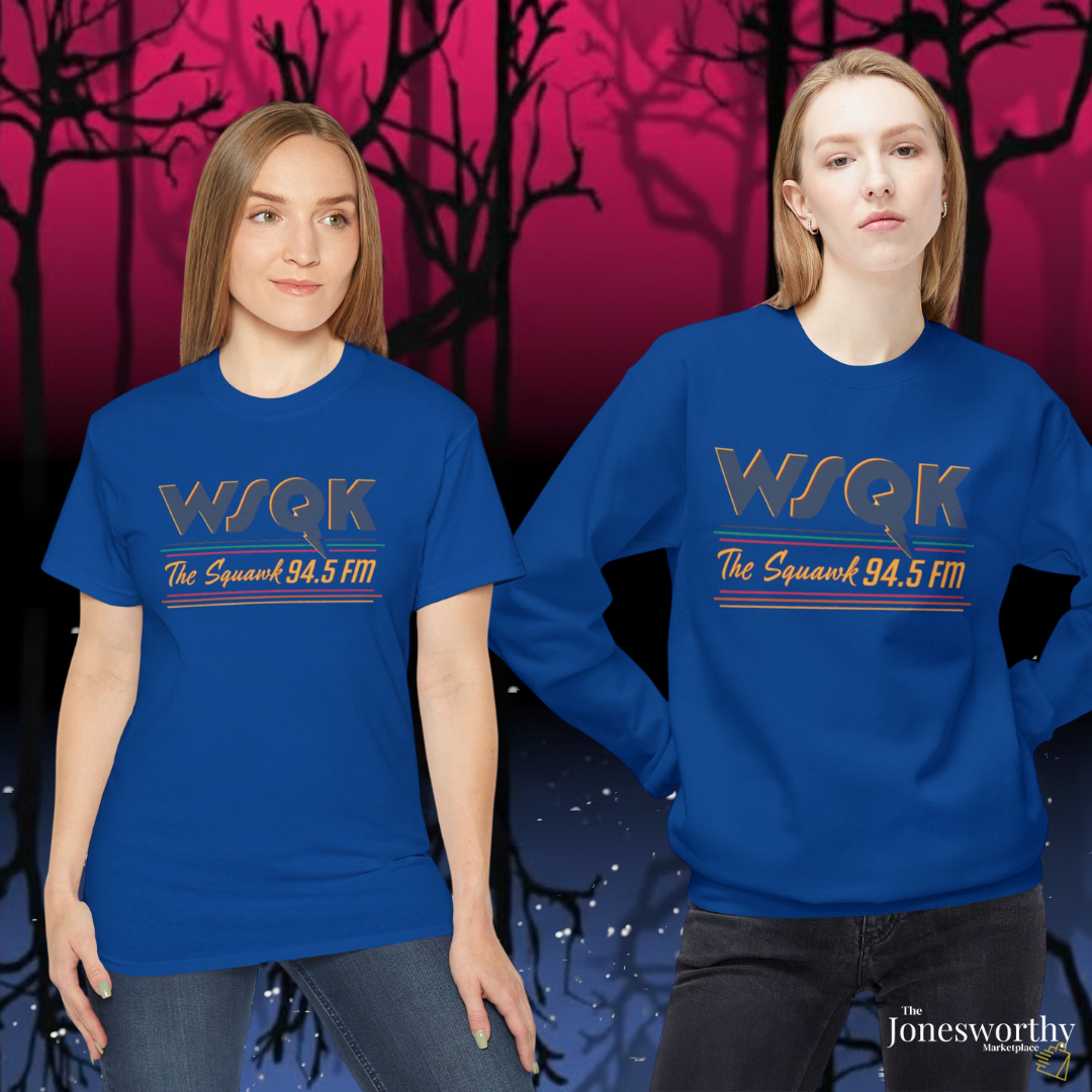 WSQK The Squawk Retro 80s Radio T-Shirt & Sweatshirt | Vintage Hawkins Vibe