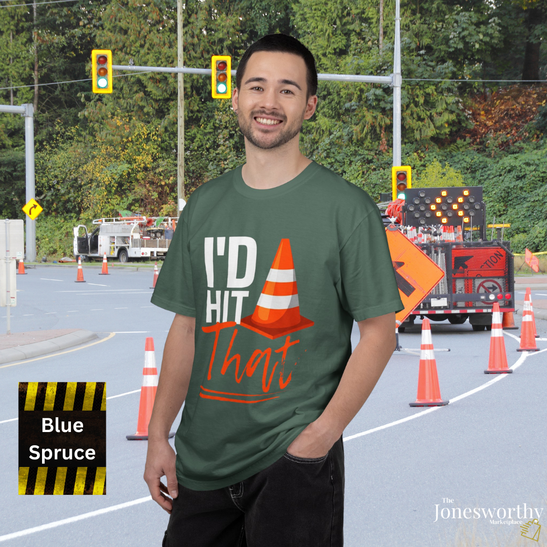 I'd Hit That Cone T-shirt | Funny New Driver Gift | Unisex Comfort Colors Garment Dyed