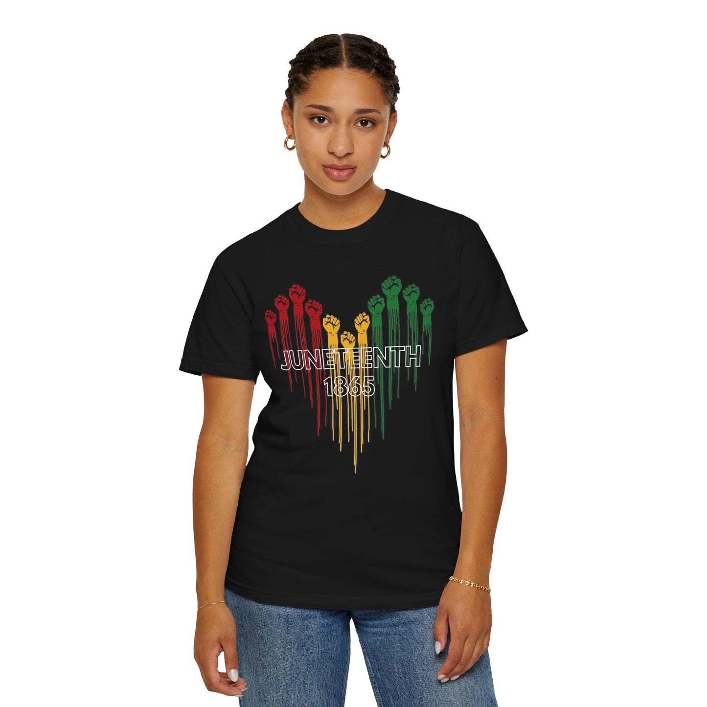 Juneteenth 1865 Shirt | Freedom Fist Heart Tee | Juneteenth Celebration Shirt | Comfort Colors® 1717
