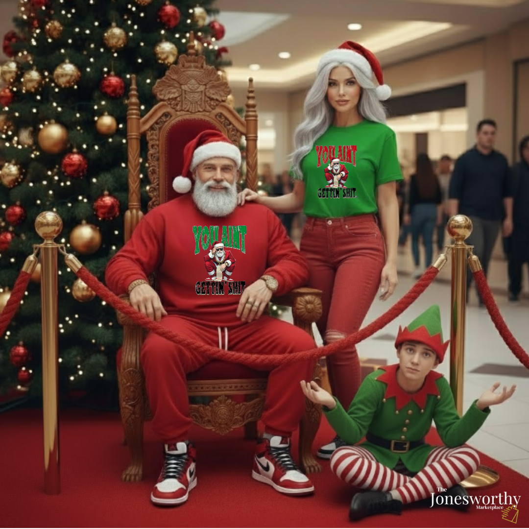 You Ain’t Gettin’ Sh*t Funny Christmas Tee | Hoodie | Sweatshirt • Cool Santa |Naughty List Custom Name • Unisex S–5XL🎄✨