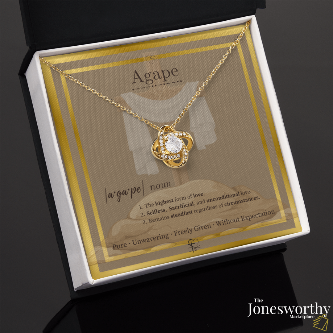 Agape Love Knot Necklace – ✝️ Christian Valentine's Gift for Wife or Girlfriend | Faith-Based Love Necklace with Cross Meaning
