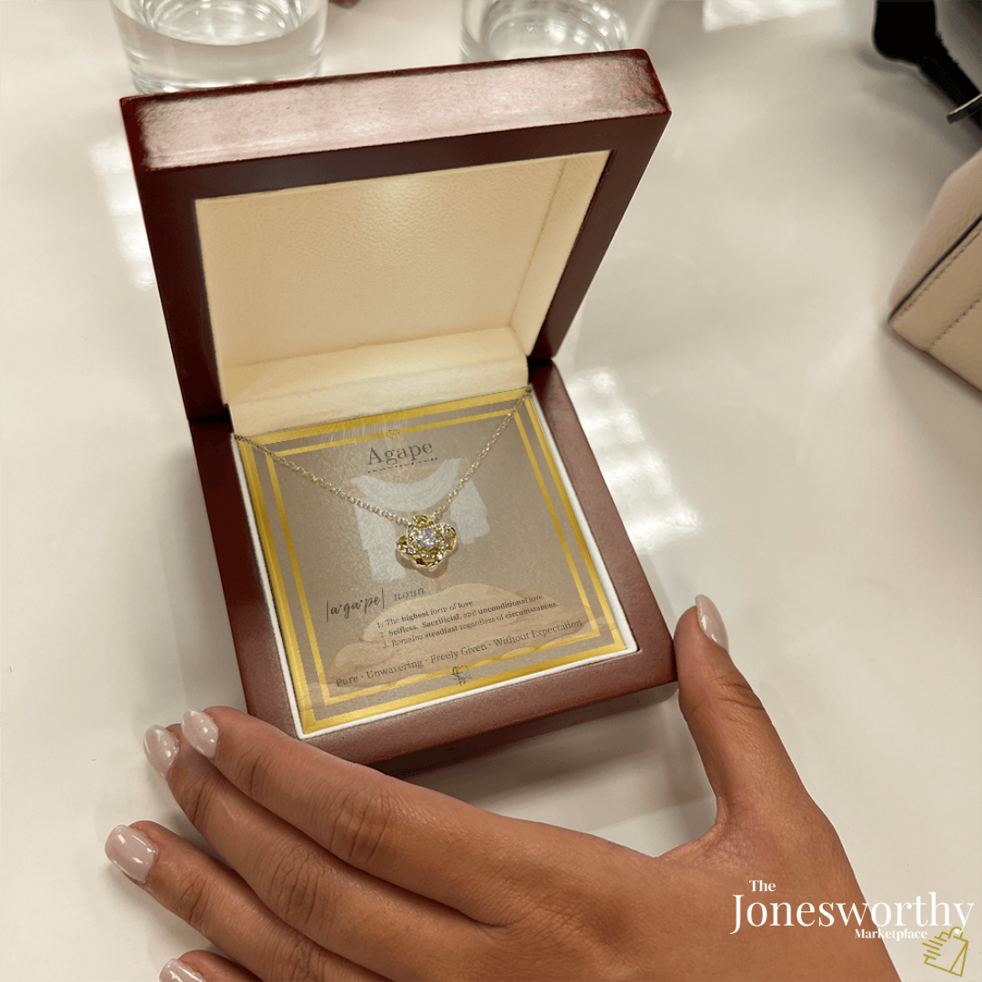 Agape Love Knot Necklace – ✝️ Christian Valentine's Gift for Wife or Girlfriend | Faith-Based Love Necklace with Cross Meaning