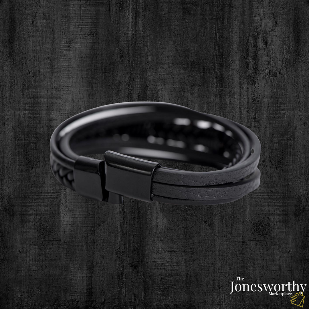 Agape Love Men's ✝️ Christian Cross Bracelet – Faith-Based Leather Bracelet Gift for Him, Husband or Boyfriend, Valentine's Day Anniversary Gift