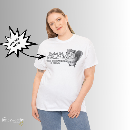 Personalized Squirrel Shirt  – Funny Custom Retro Name Shirt for Bird Lovers, Bird Feeders Empty, Hummingbirds , Bird Feeder Gift