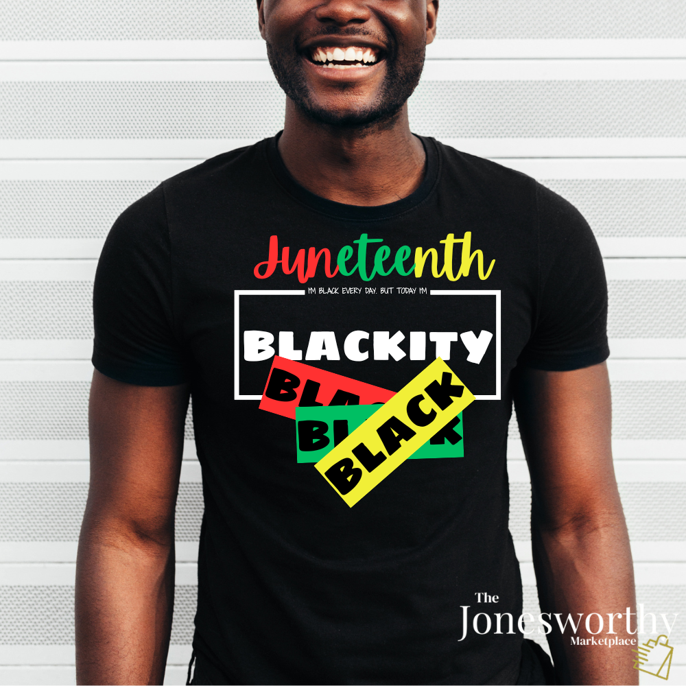 ❤️💛💚✊🏾 Black Every Day Juneteenth Blackity Black  | Cookout Ready | Culture. Joy. Celebration. Comfort Colors Unisex Tshirt 💚💛❤️