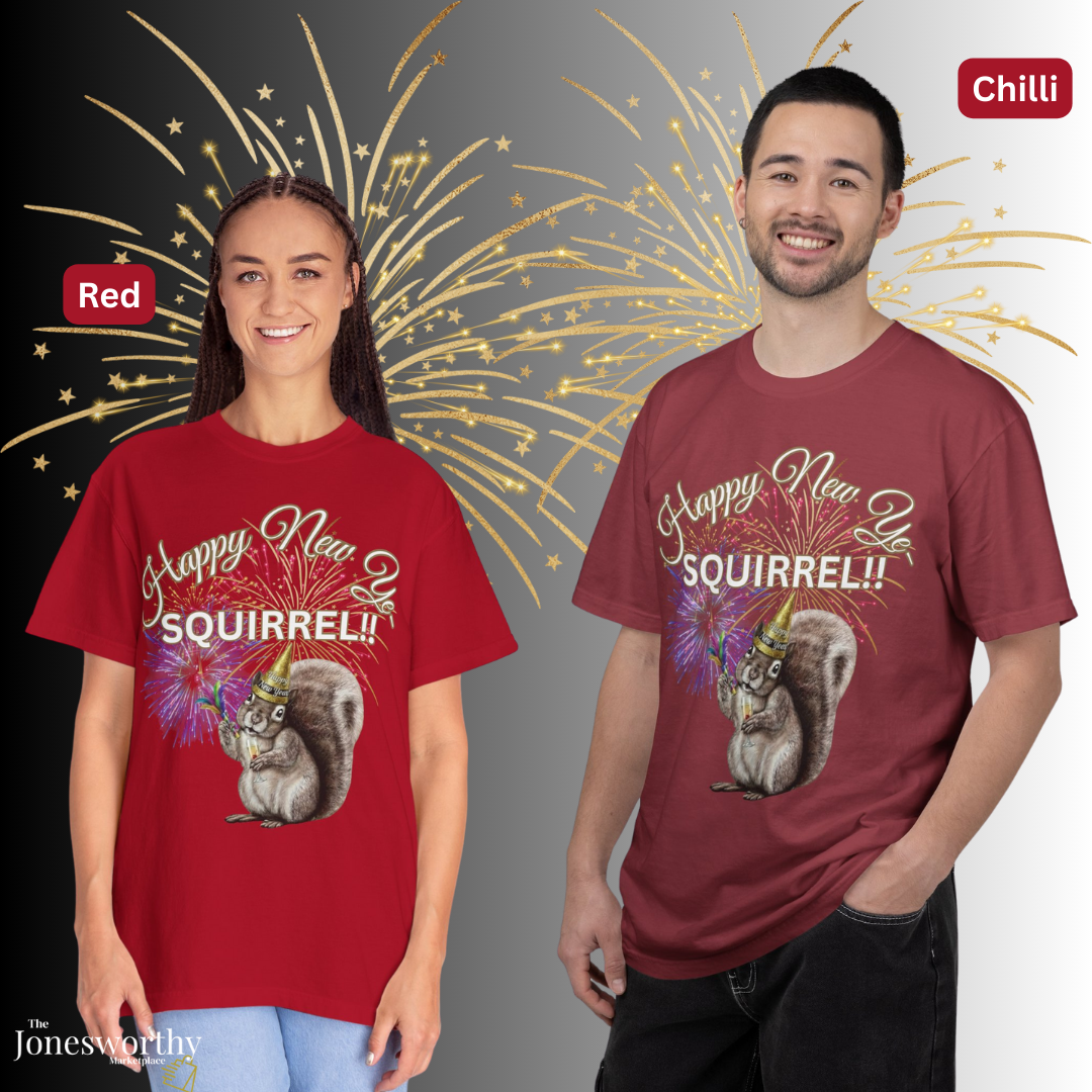 Happy New Year SQUIRREL Shirt Funny Distraction Tee Cute Squirrel New Years Eve Shirt Animal Lover Gift Festive Comfort Colors T Shirt