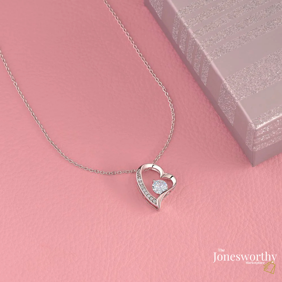Forever Love Necklace Valentine's Day Gift for Her | Heart Pendant Necklace