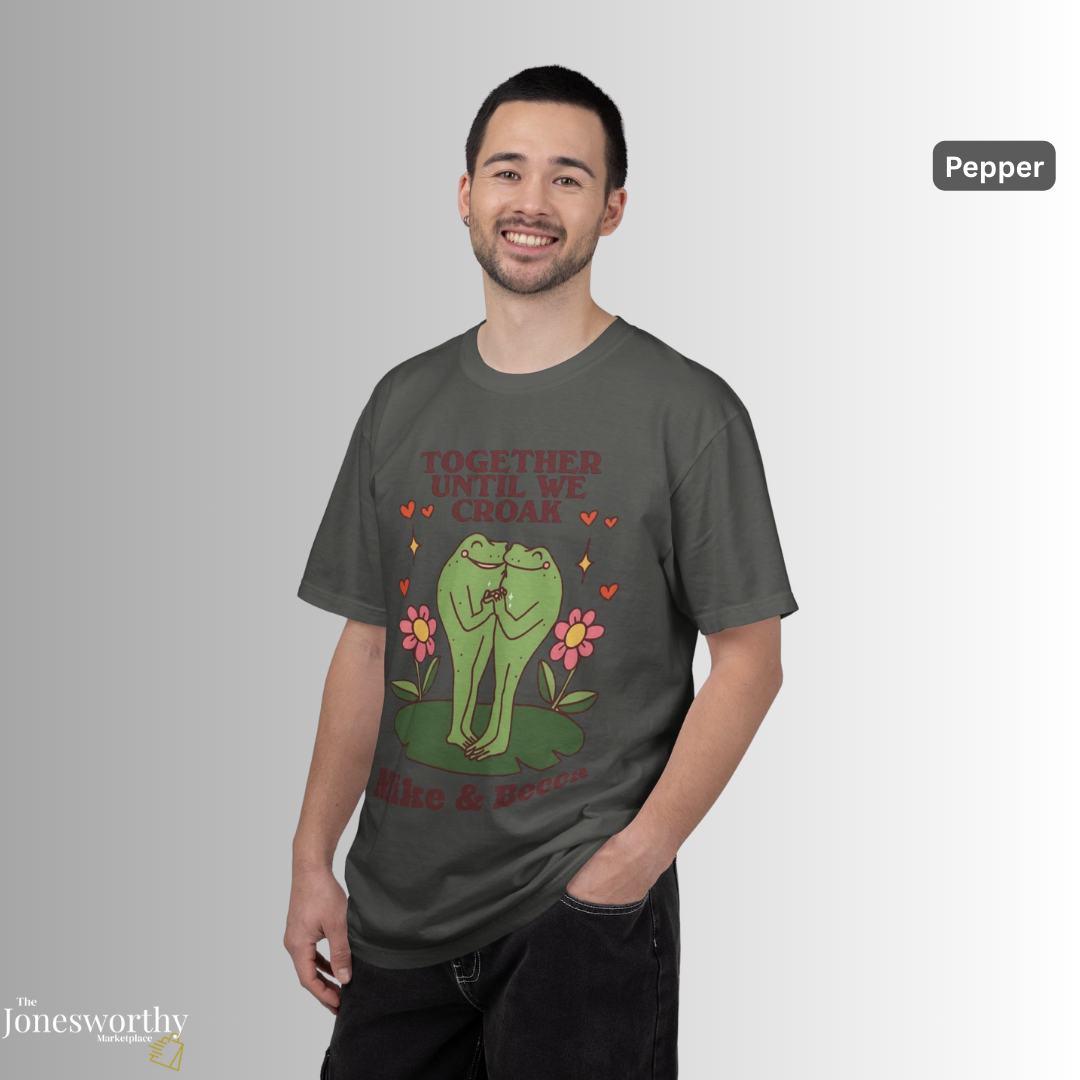 Together Until We Croak  Garment Dyed Comfort Colors T Shirt | Personalized Frog Couple  | Valentines Anniversary Gift