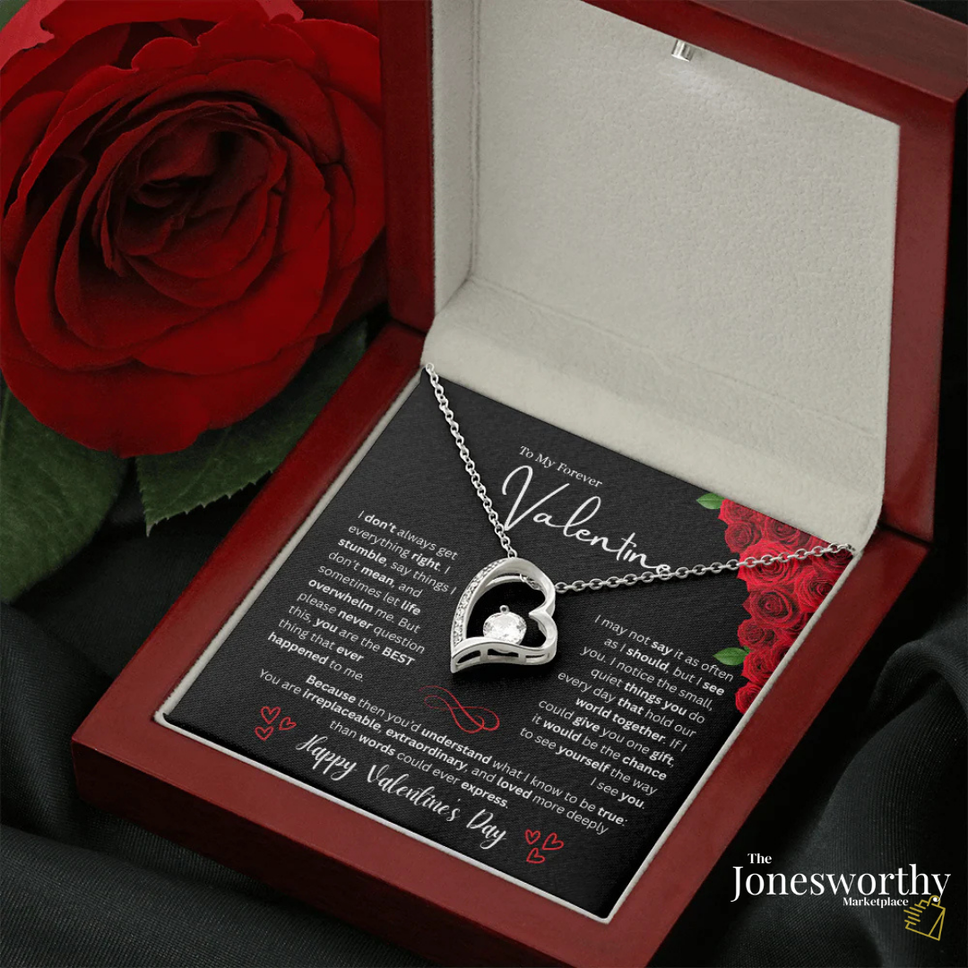 Forever Love Necklace Valentine's Day Gift for Her | Heart Pendant Necklace