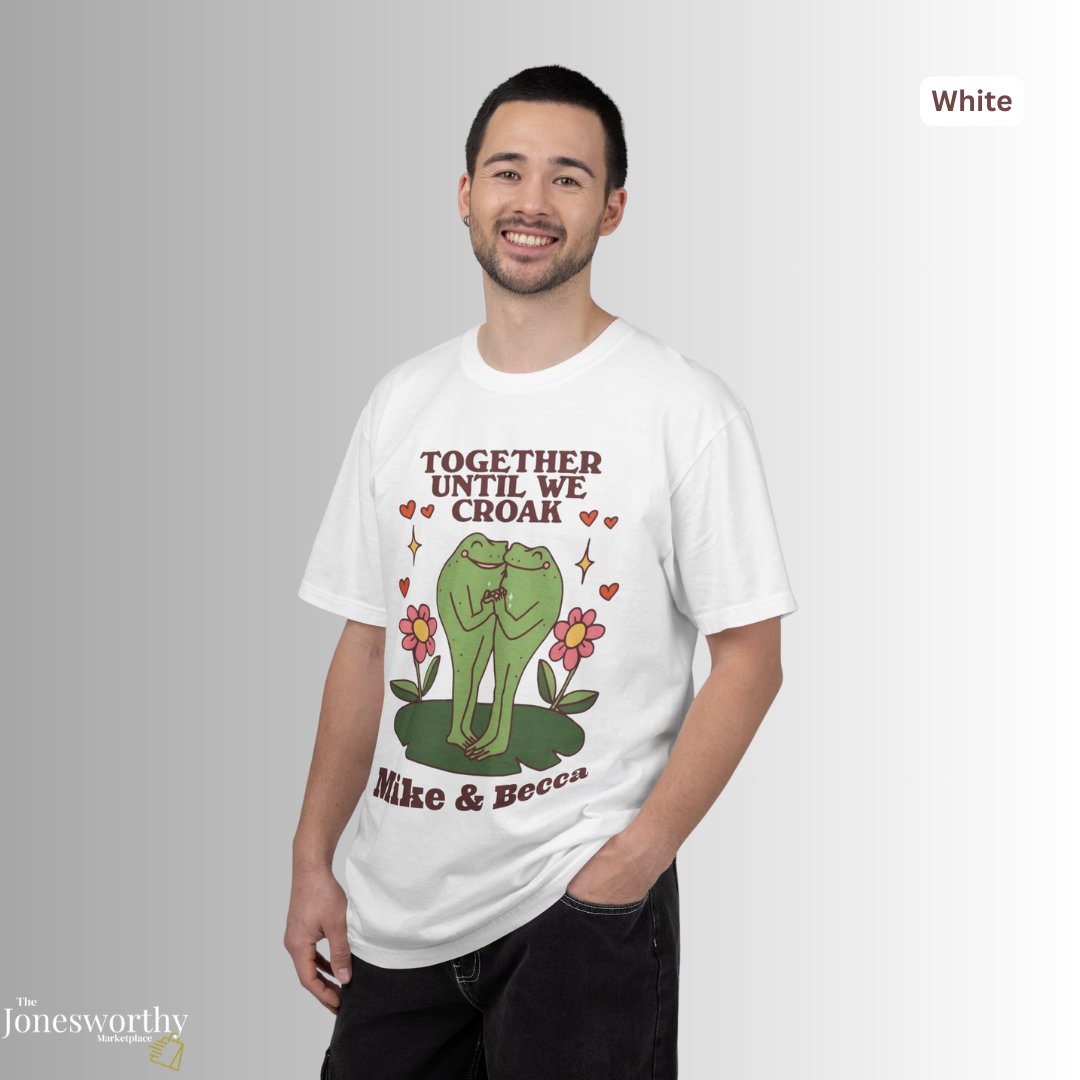 Together Until We Croak  Garment Dyed Comfort Colors T Shirt | Personalized Frog Couple  | Valentines Anniversary Gift