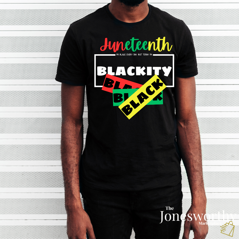 ❤️💛💚✊🏾 Black Every Day Juneteenth Blackity Black  | Cookout Ready | Culture. Joy. Celebration. Comfort Colors Unisex Tshirt 💚💛❤️