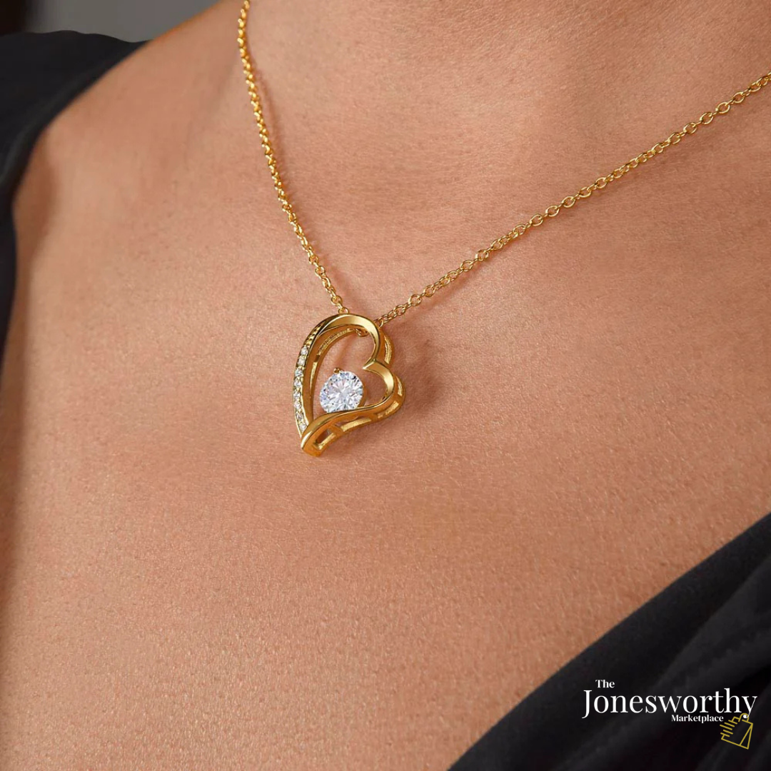 Forever Love Necklace Valentine's Day Gift for Her | Heart Pendant Necklace