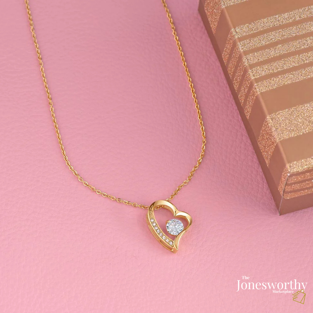 Forever Love Necklace Valentine's Day Gift for Her | Heart Pendant Necklace