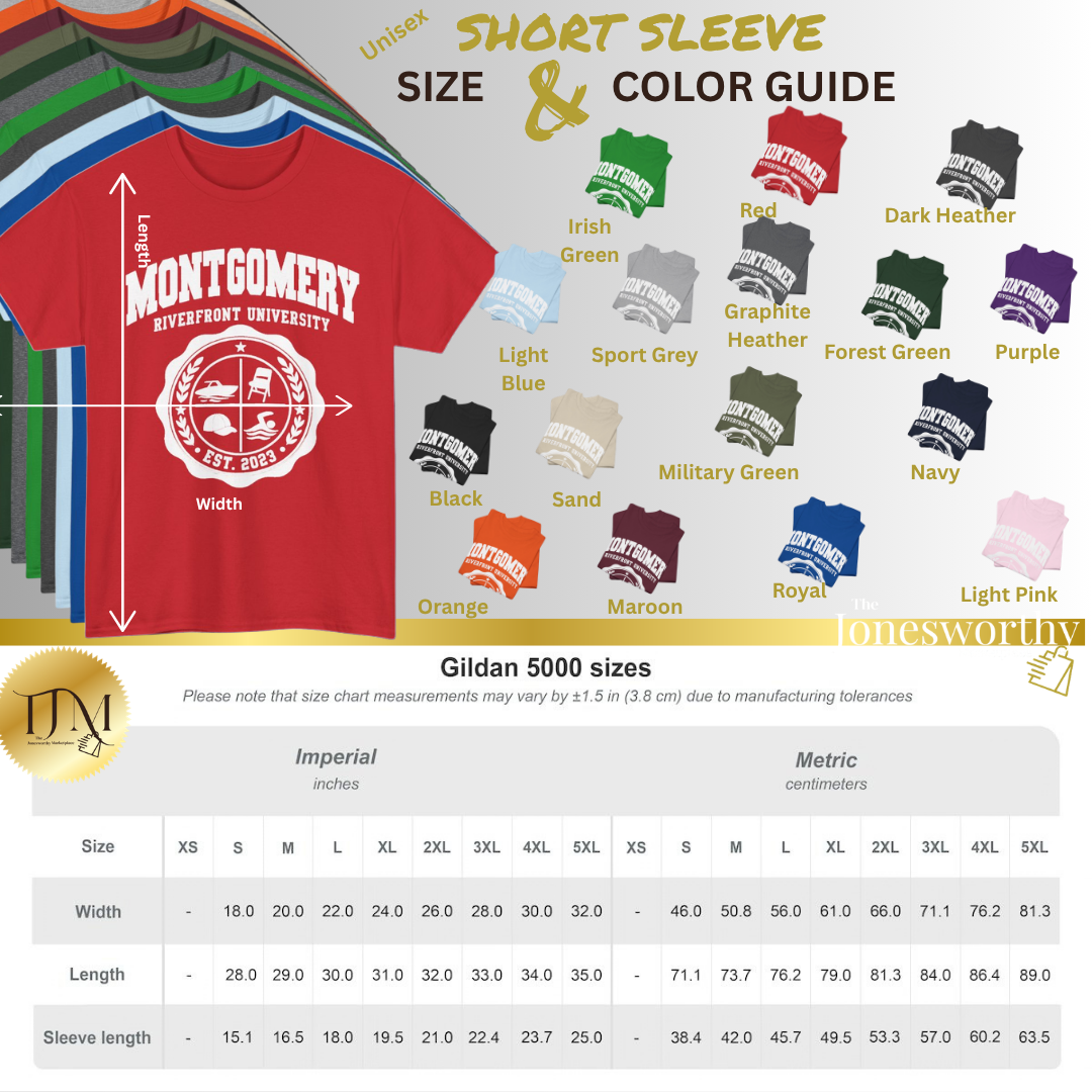 Montgomery Riverfront Shirt or Crewneck, Black Culture College Style Tee, Folding Chair Inspired Sweatshirt, Est 2023