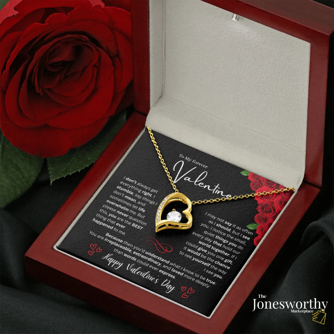 Forever Love Necklace Valentine's Day Gift for Her | Heart Pendant Necklace