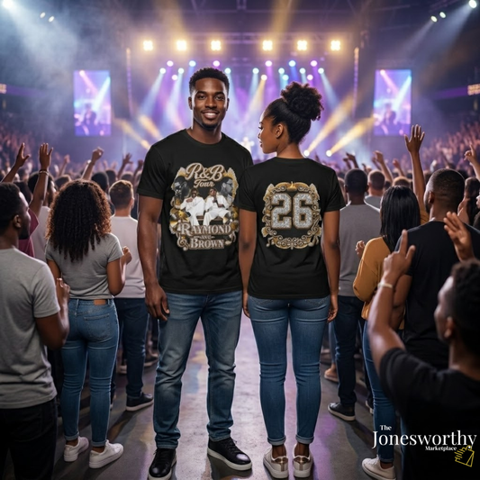 R&B World Tour 2026 Inspired Graphic T-Shirt | Chris Brown - Usher Concert Shirt