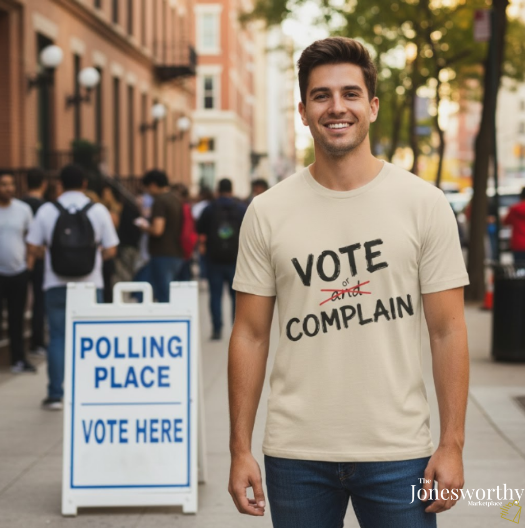 Vote or Complain Shirt – Unisex Tee, V-Neck, Sweatshirt, or Hoodie | Political Graphic Tee | Civic Engagement Shirt