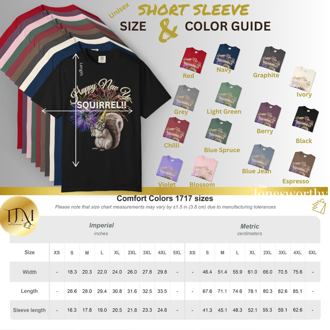 Happy New Year SQUIRREL Shirt Funny Distraction Tee Cute Squirrel New Years Eve Shirt Animal Lover Gift Festive Comfort Colors T Shirt