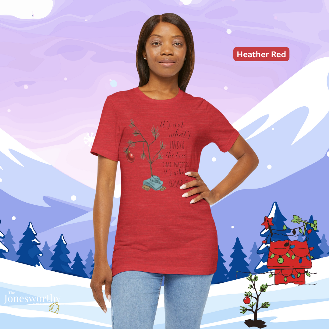 It’s Not What’s Under the Tree Christmas Unisex Jersey Short Sleeve Tee | Minimalist Tree Holiday Tee