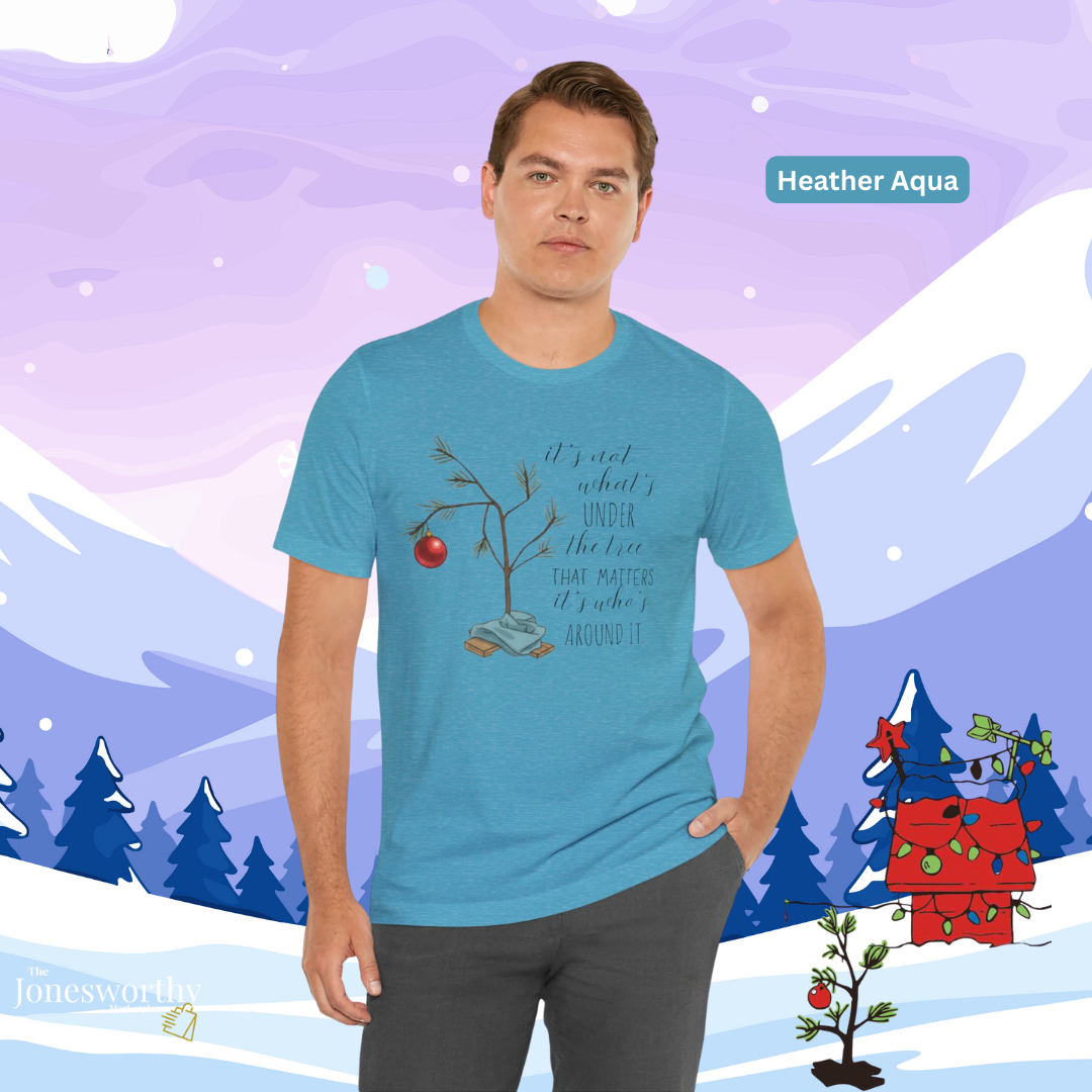 It’s Not What’s Under the Tree Christmas Unisex Jersey Short Sleeve Tee | Minimalist Tree Holiday Tee