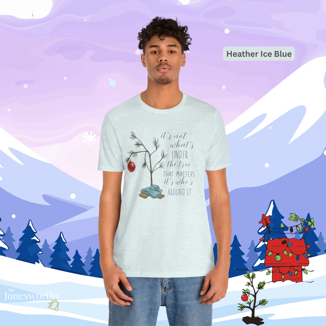 It’s Not What’s Under the Tree Christmas Unisex Jersey Short Sleeve Tee | Minimalist Tree Holiday Tee