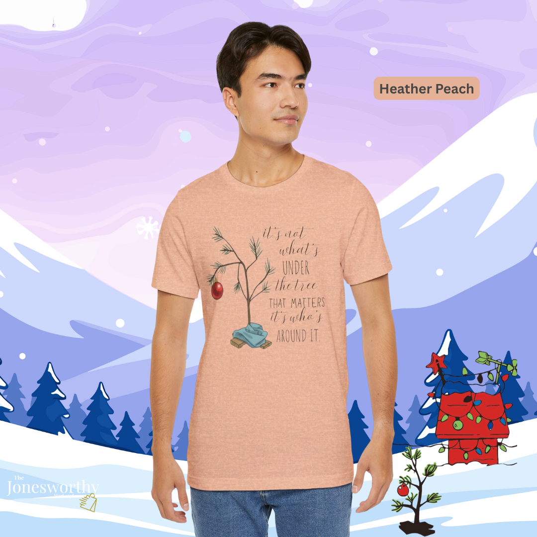 It’s Not What’s Under the Tree Christmas Unisex Jersey Short Sleeve Tee | Minimalist Tree Holiday Tee