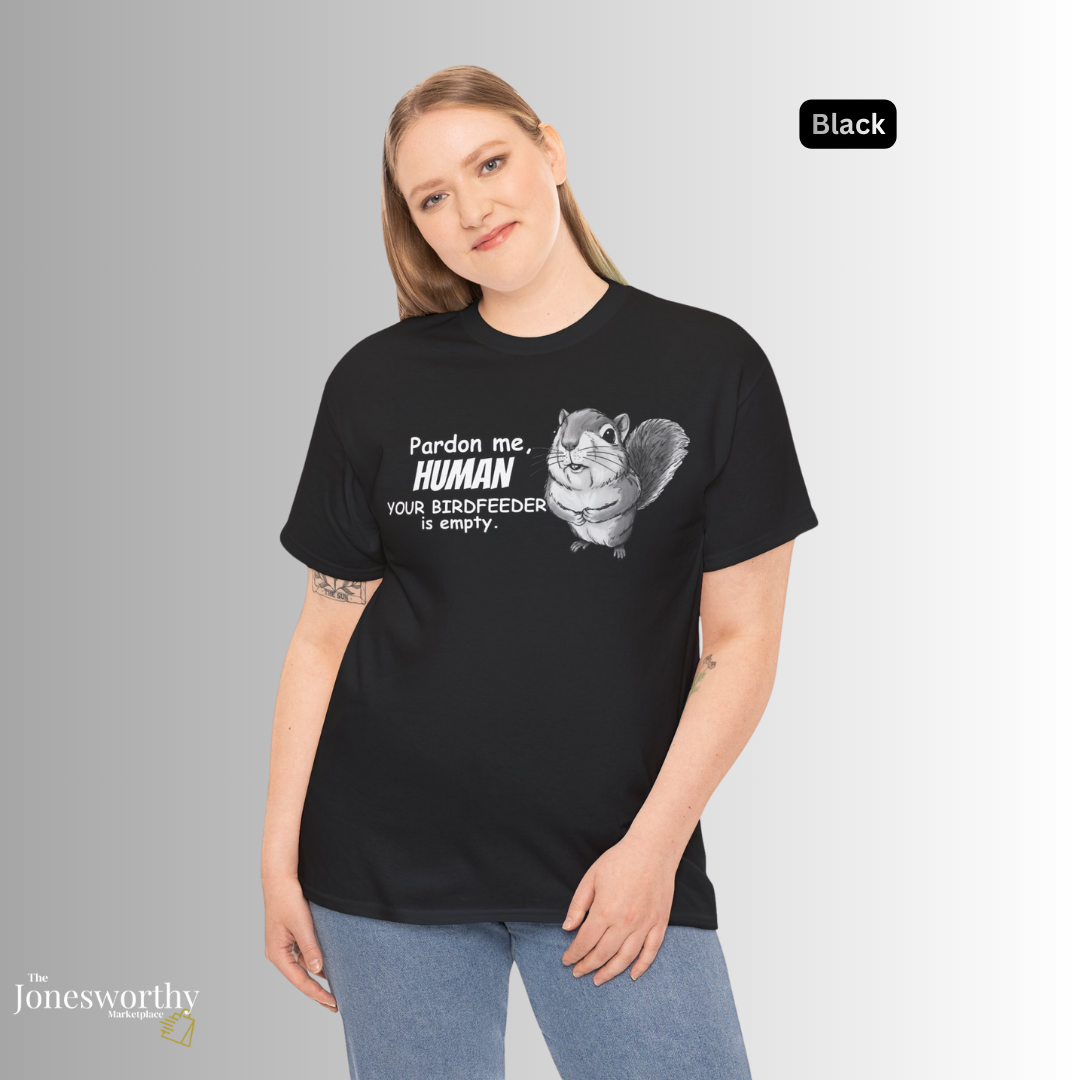 Personalized Squirrel Shirt  – Funny Custom Retro Name Shirt for Bird Lovers, Bird Feeders Empty, Hummingbirds , Bird Feeder Gift