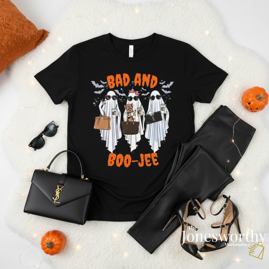 Funny Halloween Ghost Shirt | Boo-JEE Ghost Shirt | Best Friends and Baddies, Halloween Party Costume
