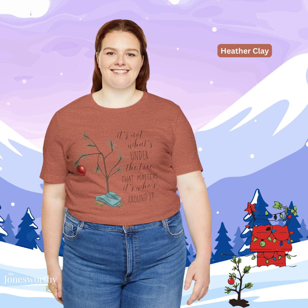 It’s Not What’s Under the Tree Christmas Unisex Jersey Short Sleeve Tee | Minimalist Tree Holiday Tee